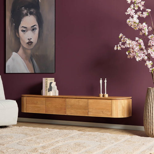 Starfurn Tv-meubel Excellent - Naturel Hout - 200x35x30cm