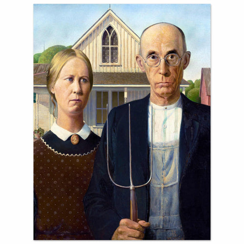 Artfulprints  Grant Wood - American gothic   poster 30x40 cm - vtwonen shop