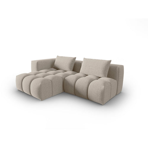 Cosmopolitan Design - Modulaire hoekbank links Verona 3-zits, structurele stof zand - 145x205x70cm