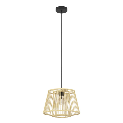 EGLO hanglamp Hykeham - e27 - ø 38 cm - zwart/hout - vtwonen shop