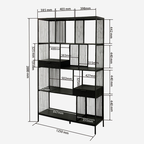 Kare Design Bookshelf Bologna zwart 200x125cm - vtwonen shop