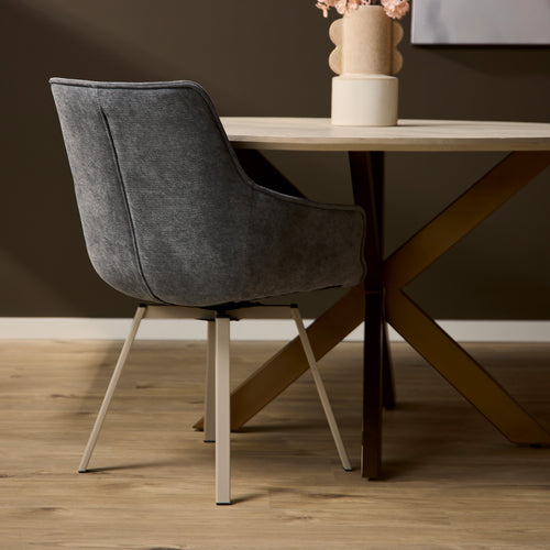 Starfurn  eetkamerstoel Mees - grijs - 62,5x57x86,5cm - vtwonen shop