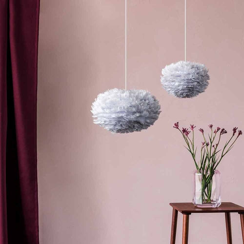 Umage Eos Micro hanglamp light grey - met koordset zwart - Ø 22 cm - vtwonen shop