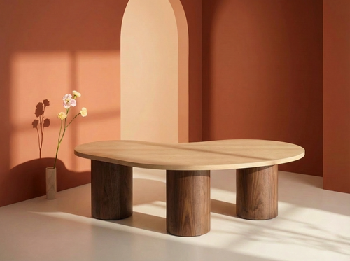 Rebellenclub  Kaloria Salontafel  - 130 x 78 cm Mokka / Travertin