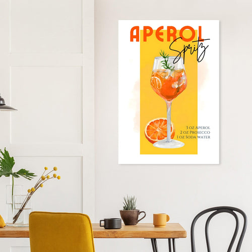 Artfulprints Poster Aperol Spritz - Yellow   - 50x70 cm - Geel
