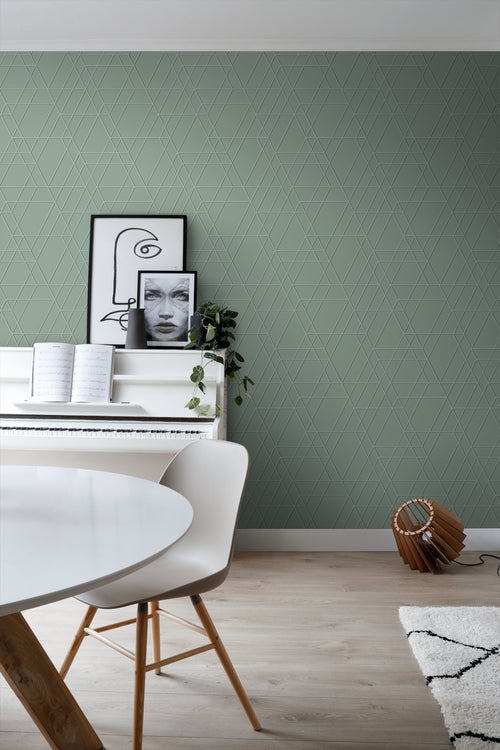 ESTAhome behang grafisch 3D motief vergrijsd mintgroen - 50 x 900 cm - 139602 - vtwonen shop