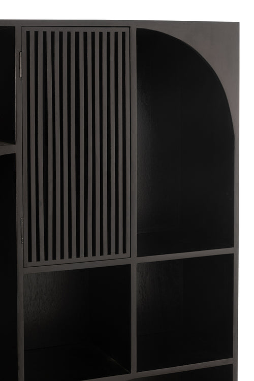 J-Line rek Mode - mango hout/mdf - zwart