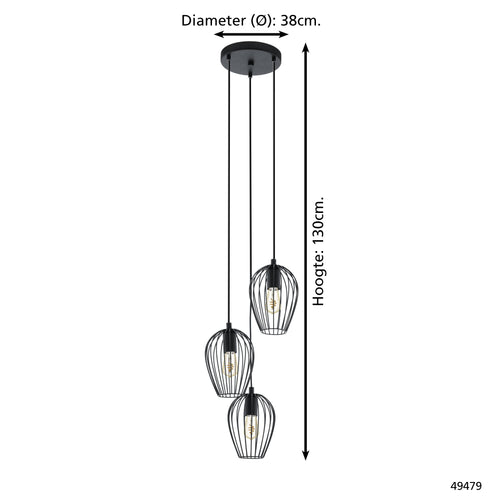 EGLO  hanglamp Newtown - e27 - ø 38 cm - zwart - vtwonen shop