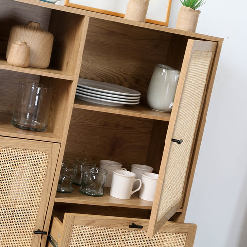 Calicosy - JAYA Hoog dressoir - Licht hout - 40x100x120 cm