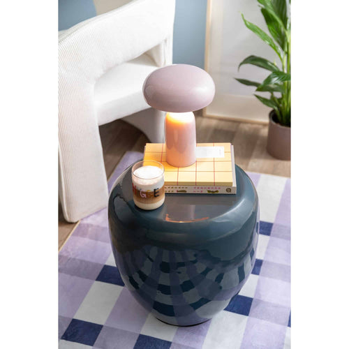 Leitmotiv tafellamp Catania Mushroom - roze - Ø17.5cm