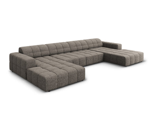 Cosmopolitan Design Panoramische bank Chicago 6-zits, chenille grijs - 167x375x78cm