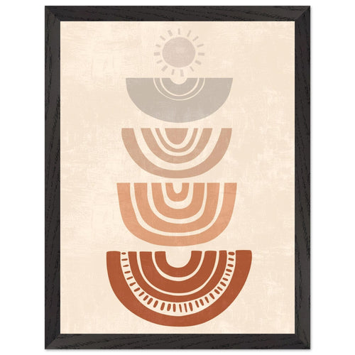 Artfulprints Poster met Lijst Boho – Rising rhythm   - 30x40 cm - Meerkleurig