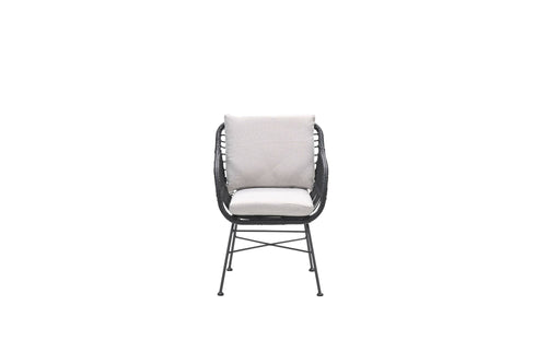 Margriet dining fauteuil- carbon black - zwart -desert sand - vtwonen shop