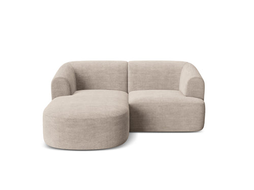 Cosmopolitan Design Modulaire hoekbank links Campi 3-zits, ribfluwelen cappuccino - 156x180x70cm