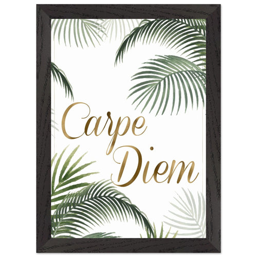 Artfulprints Poster met Lijst Boho – Carpe diem   - A4 21x29.7 cm - Groen