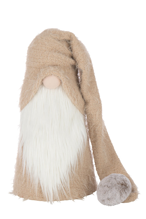 J-Line figuur Kerstman Winter - polyresin - wit/beige - large - vtwonen shop