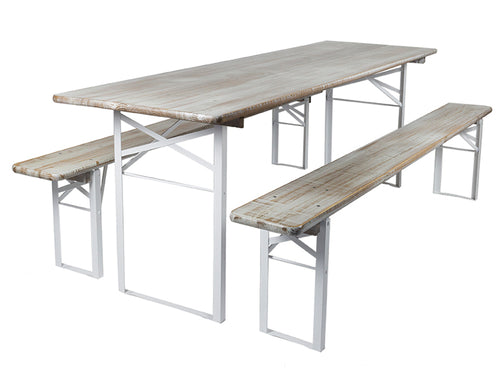 MaximaVida inklapbare picknickset Berlijn 200 cm whitewash - FSC hout - vtwonen shop