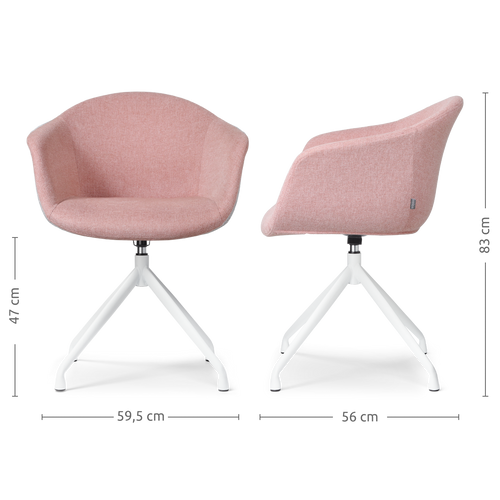 Nolon Nola-Otis Draaibare Eetkamerstoelen Set - Zacht Roze - Wit - vtwonen shop