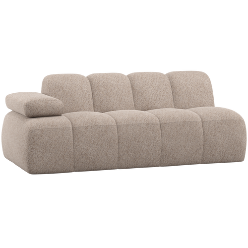 WOOOD 2-zits element bank arm links Mojo - Wollig - Donkerzand - 74x204x97