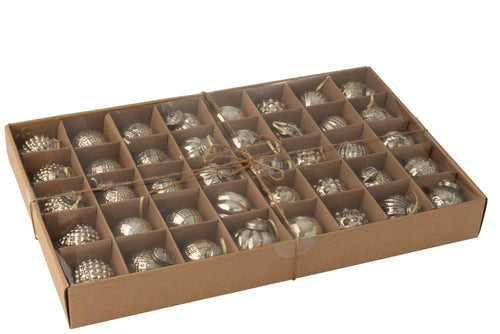 J-Line kerstbal 8 Patronen - glas - goud - doos van 40