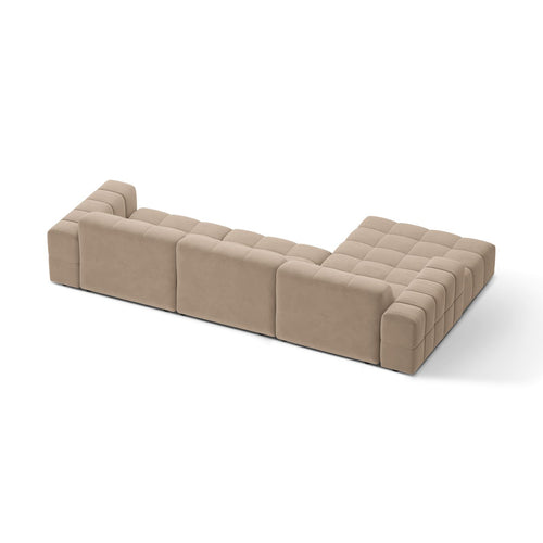 Cosmopolitan Design - Linker hoekbank Chicago 4-zits, flueel beige - 167x294x78cm
