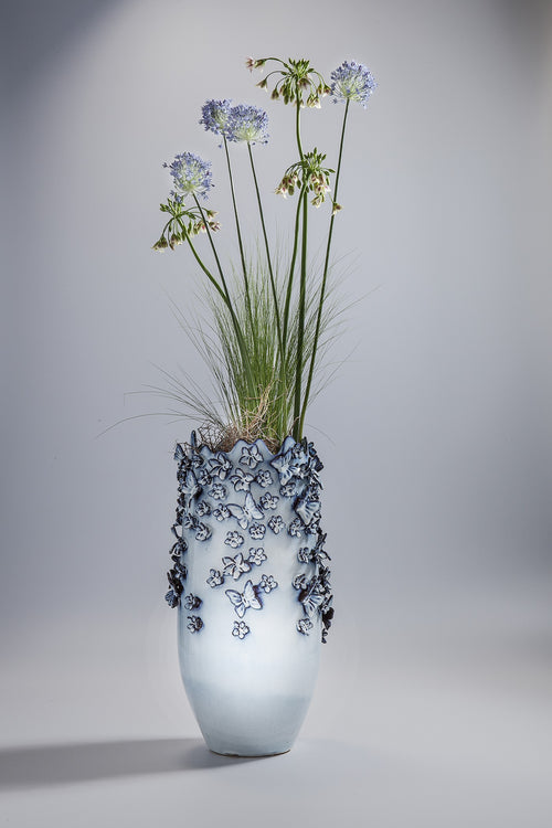 Kare Design Vaas Vlinders lichtblauw 50cm