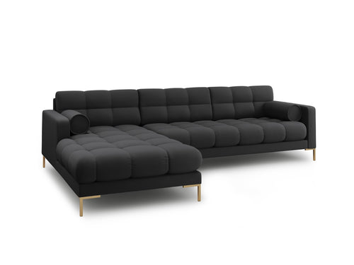 Cosmopolitan Design linker hoekbank Bali 5-zits, structurele stof, donkergrijs - 185x293x75cm