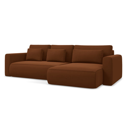 LaMiaSofa hoekbank rechts Perugia - velours - terracotta - 278x149x82