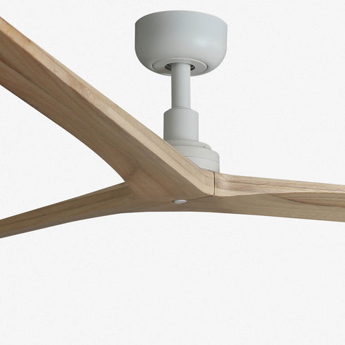 Faro Klim Grote plafondventilator met 3 bladen, matwit, eikenhout, Tuya Smart System