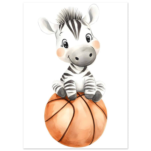 Artfulprints  Sportieve zebra   poster 50x70 cm - vtwonen shop