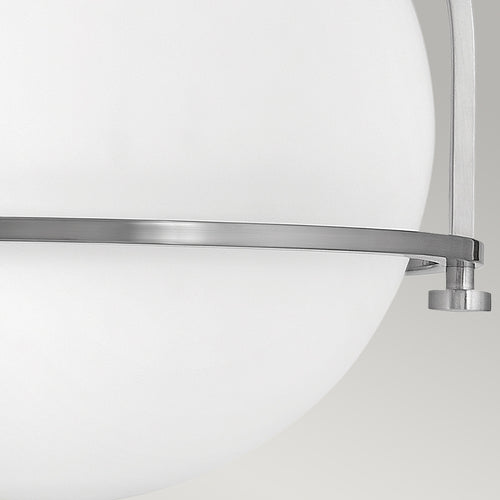 Elstead Hinkley Somerset Globe Plafondlamp Geborsteld Nikkel