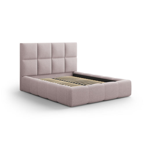 Cosmopolitan Design - Opbergbed met hoofdeinde Livigno 200x160cm structurele stof roze - 230x185x125cm
