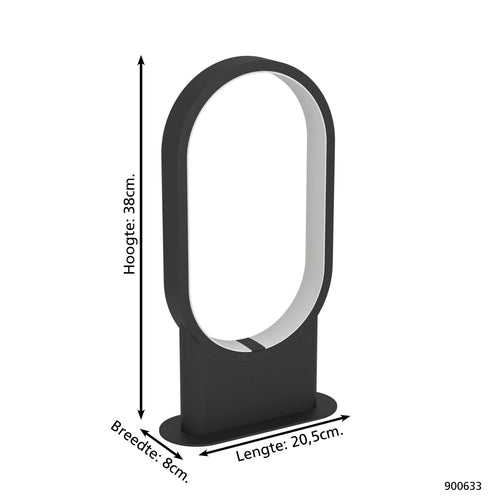 EGLO tafellamp Codriales - led - 38 cm - zwart/wit - vtwonen shop