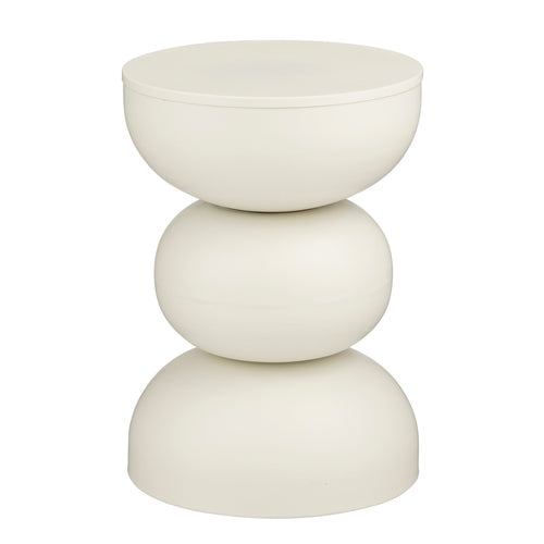 Mica Decorations Luna Bijzettafel - H46 x Ø32 cm - IJzer - Off-white - vtwonen shop