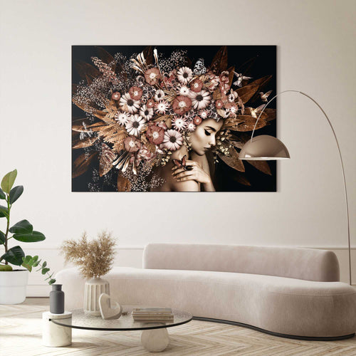 Reinders Flower Explosion schilderij -  bruin - woonkamer - 100x140cm