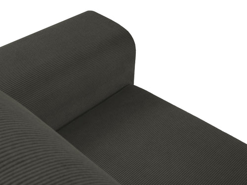 Cosmopolitan Design Uitklapbare hoekbank links met opbergdoos Kyoto 4-zits, ribfluwelen, zwart - 145x241x88cm