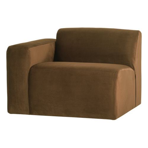 WOOOD 1-zits bank arm links Mojo Base - Velvet - Honinggeel - 74x105x97