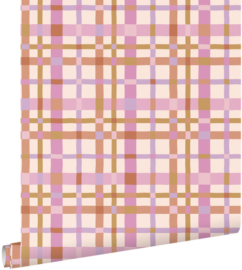 ESTAhome behang ruitjes paars - 50 x 900 cm - 132051