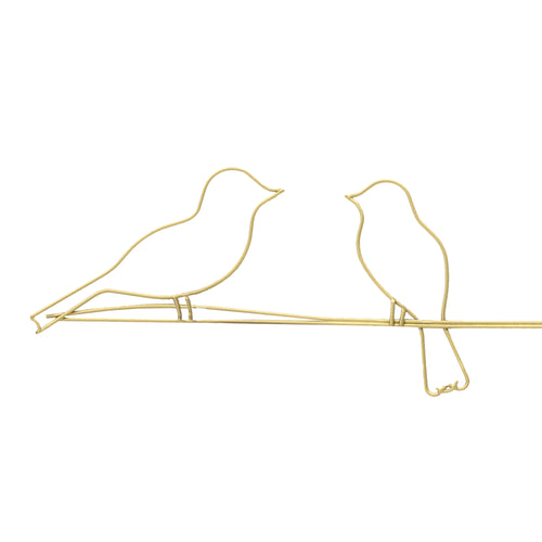Art for the Home Metal Art - Vogeltjes op draad goud - 60x12,5cm - vtwonen shop