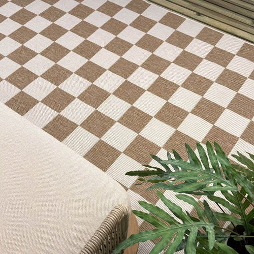 Buitenkleed Level blokken - checkerboard jute - Interieur05 - 240 x 340 cm - vtwonen shop