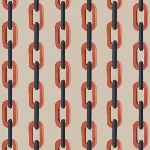 Catchii Behang Chain de chaine zand rood - vtwonen shop