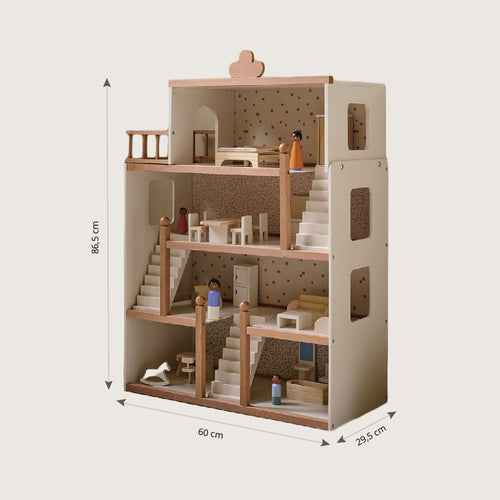 Petite Amélie Poppenhuis FLUER 19 tlg - MDF - beige
