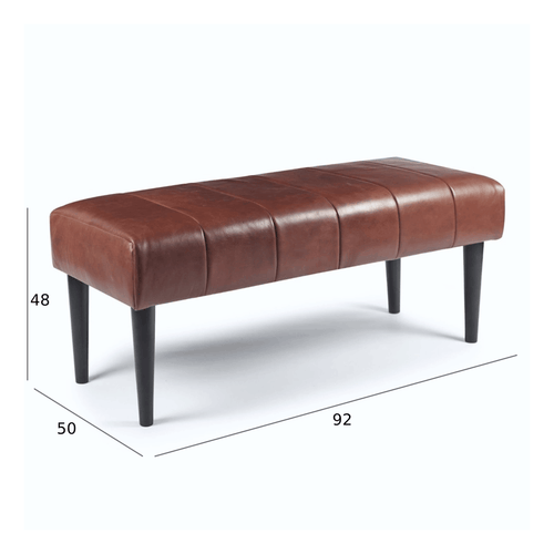 Furnhouse bankje Athea - Bruin - Leer - 50x92x48