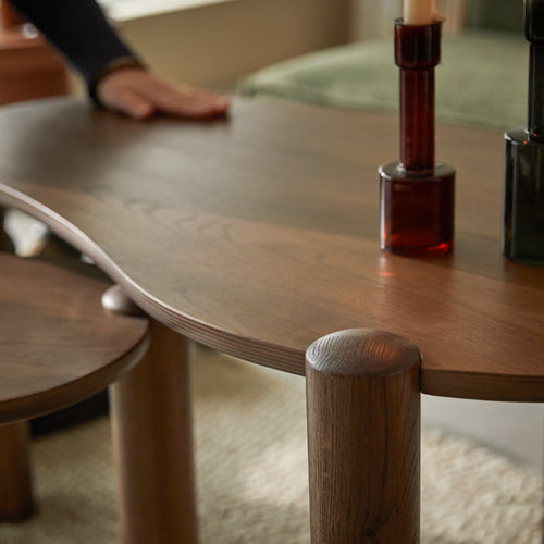 Tikamoon Eikenhouten salontafel, lage versie - Bruin