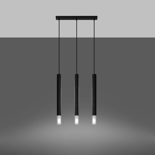 Sollux Lighting Hanglamp WEZYR 3 zwart - 45x6x120cm