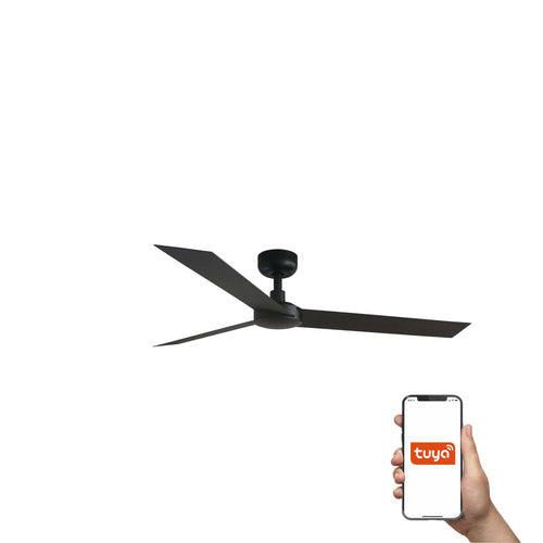 Faro Cruiser Grote plafondventilator met 3 bladen, matzwart, Tuya Smart System