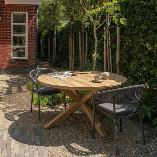 WOOOD tuintafel rond Kiro - Acacia Hout - Naturel - 76x135x135