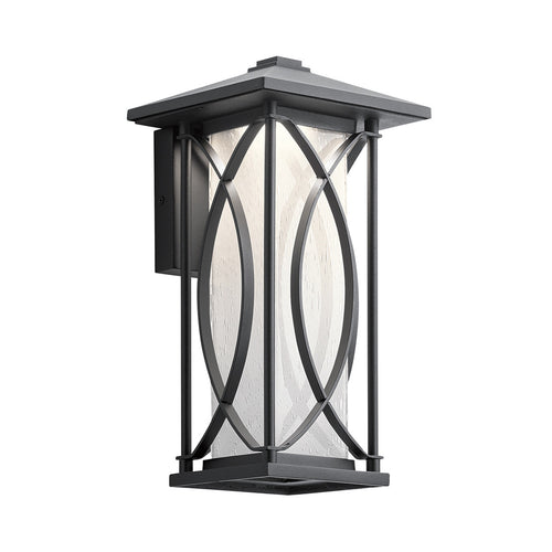 Ashbern Kichler Outdoor 1-lichts wandlantaarn gestructureerd zwart IP44