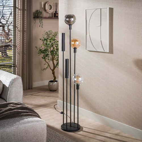 Giga Living Vloerlamp Sfera Tricolore - Zwart Metaal - Ø40x175cm