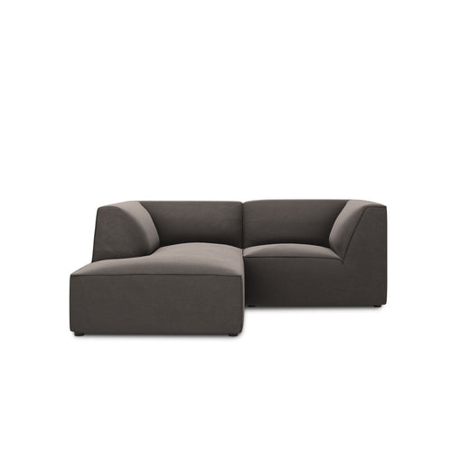 Cosmopolitan Design - Modulaire hoekbank links Siena 3-zits, flueel donkergrijs - 180x186x69cm